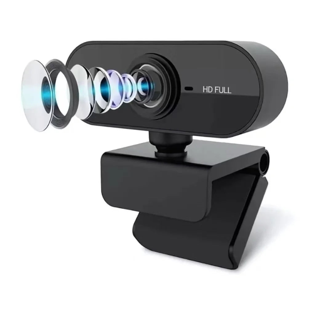 Webcam Full HD 1080p Premium - Plug & Play com Microfone Embutido