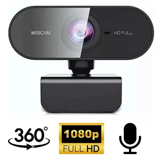 Webcam Full HD 1080p Premium - Plug & Play com Microfone Embutido